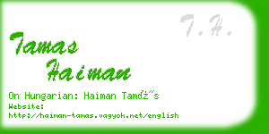 tamas haiman business card